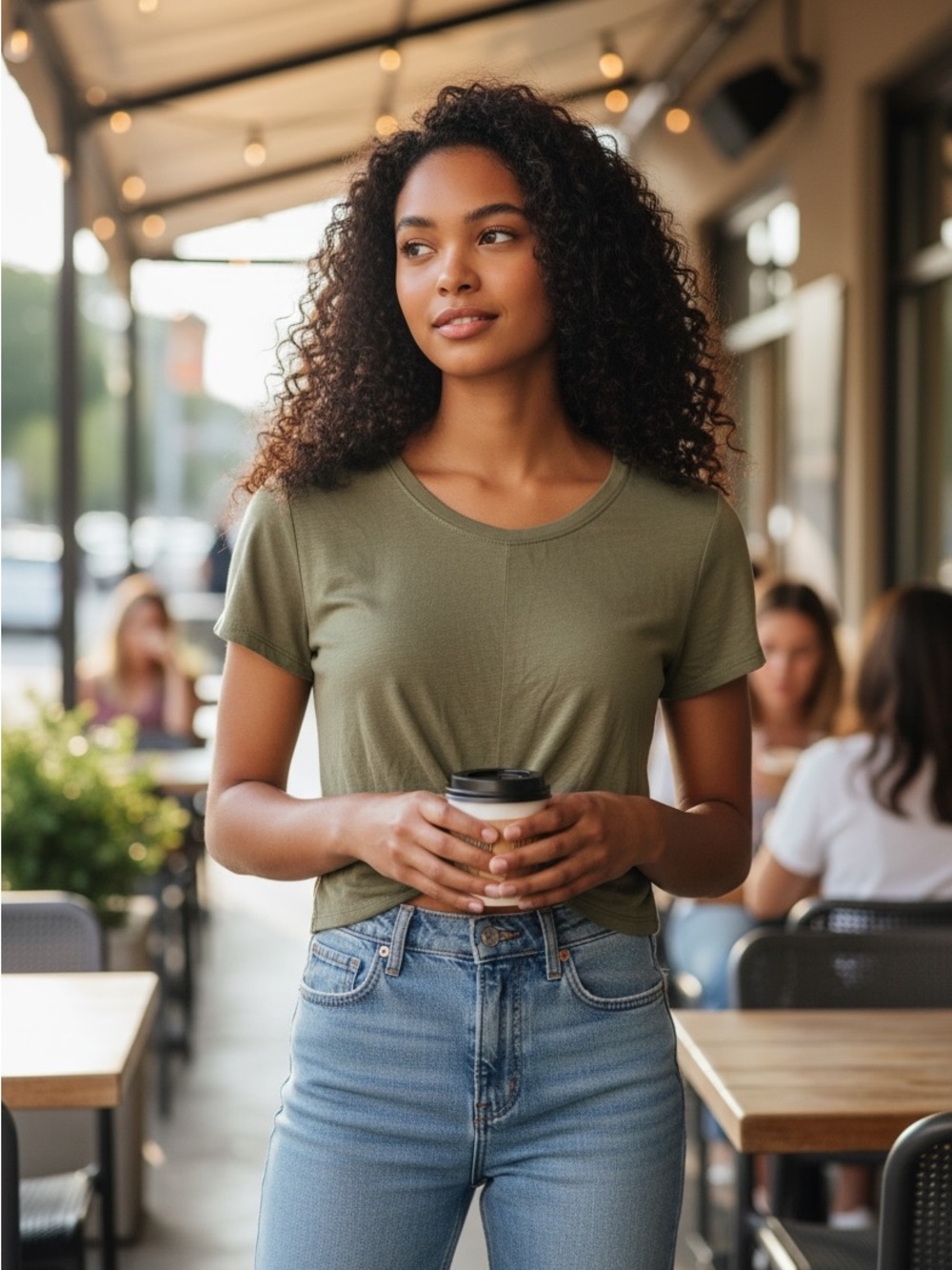 Bozzolo Olive Green Short-Sleeve Crewneck Tee